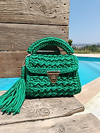 Penye Kaz Ayağı Örgü Çanta