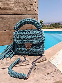 Penye Kaz Ayağı Örgü Çanta