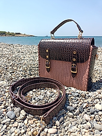 Croco Deri Kapak Çanta