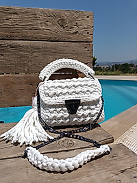 Penye Kaz Ayağı Örgü Çanta