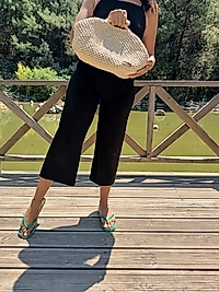 Hasır Siyah Burslu Çanta