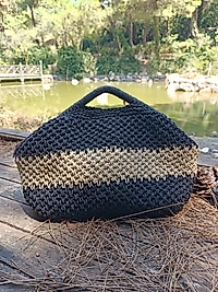 Hasır Burslu El Çantası