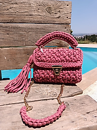 Penye Kaz Ayağı Örgü Çanta