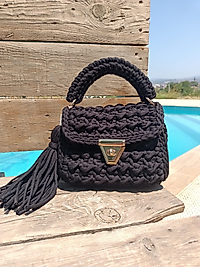 Penye Kaz Ayağı Örgü Çanta