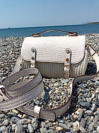 Croco Silindir Deri Kapak Çanta