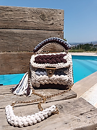 Penye Badem Örgü Çanta